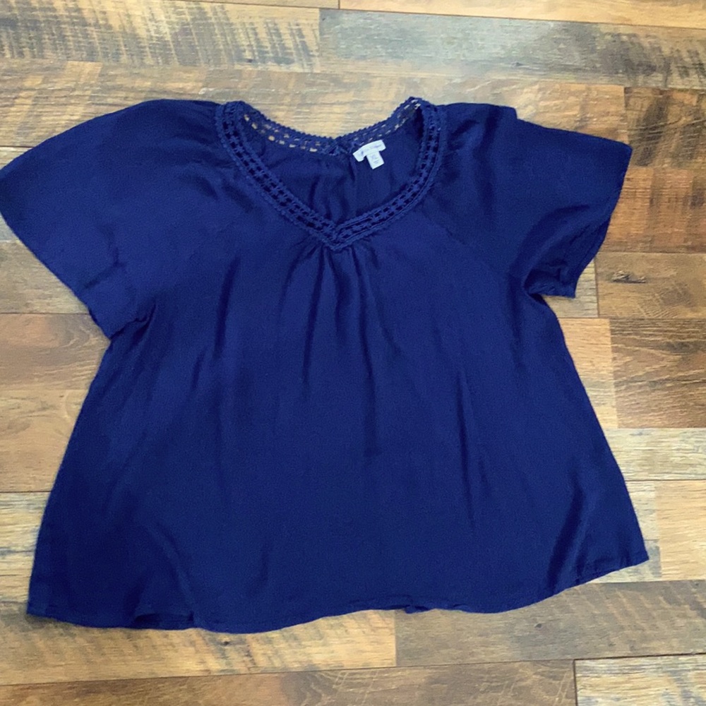 Rebecca Malone navy top Sz XL